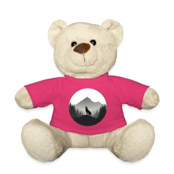 wild wolf logo - Teddy Bear - pink - Front