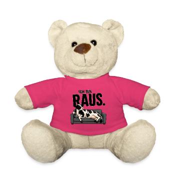 Ich bin raus Kuh lustig T-Shirt Ruhestand - Teddy - Pink - Vorne