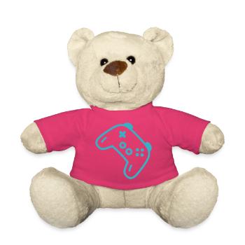 Silhouette de manette turquoise - Nounours - rose - Devant