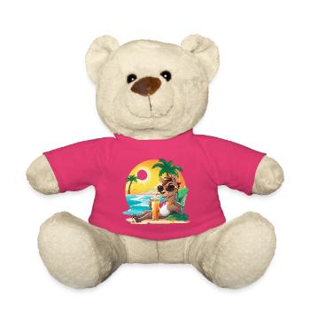 Strandlama mit Sonnenbrille - Teddy - Pink - Vorne