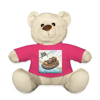 Poursuite fluviale en bateau à air steampunk - Nounours - rose - Devant