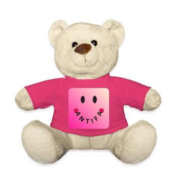 Friendly Antifa Pink | Gradient Smile Typo - Teddy Bear - pink - Front