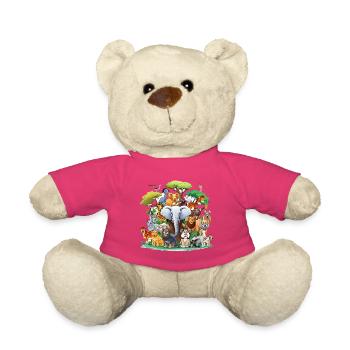 Tierische Waldtiere Collage - Teddy - Pink - Vorne