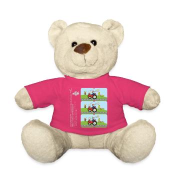 DIY Schuhaufkleber Traktor & Windmühle 2-teilig - Teddy - Pink - Vorne