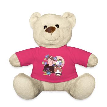 Asiatische Futterzeit & Süßer Hund mit Prothesenarm - Teddy - Pink - Vorne