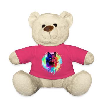 Katzen-Psychedelische Trip-Farbflecken - Teddy - Pink - Vorne