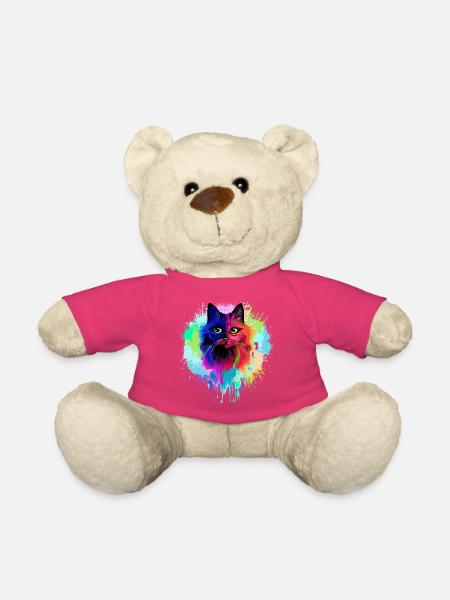Katzen-Psychedelische Trip-Farbflecken - Teddy - Pink