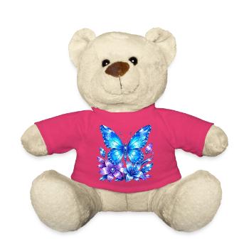 Blauer Schmetterling mit Lavendelblüten - Teddy - Pink - Vorne