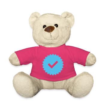 Blue Tick Badge - Nounours - rose - Devant