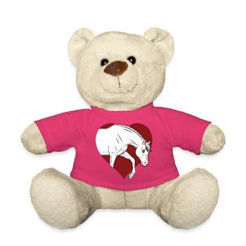 Un dessin manga d'un cheval Abbayan et un coeur - Nounours - rose - Devant