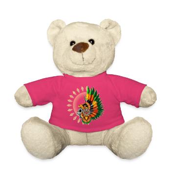 Aztekischer Adler-Kriegerschädel - Teddy - Pink - Vorne