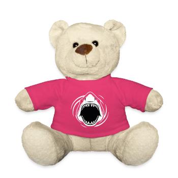 Requin Megalodon Mascotte Logo Sport Pêche Gaming - Nounours - rose - Devant