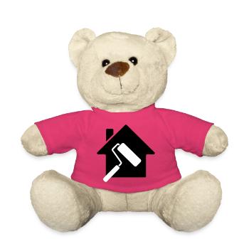 Motif de rouleau à peinture de la maison de peintre - Nounours - rose - Devant