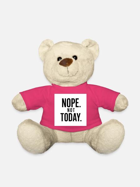 Nope Not Today Funny Quote - Teddy - Pink