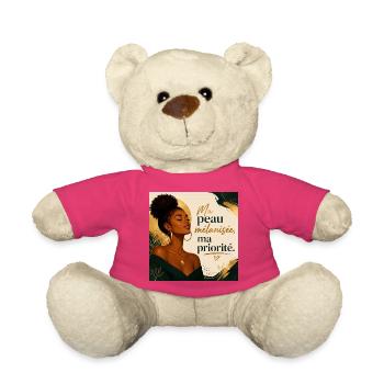 Ma peau mélanisée, ma priorité - Nounours - rose - Devant