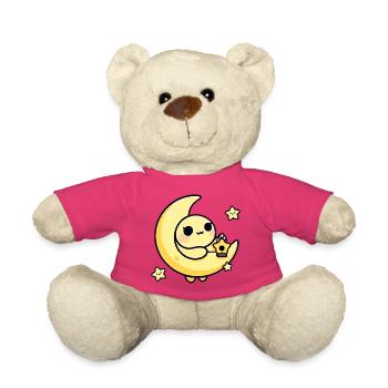 Mondbeschienener niedlicher Mond mit Sternenlaterne - Teddy - Pink - Vorne
