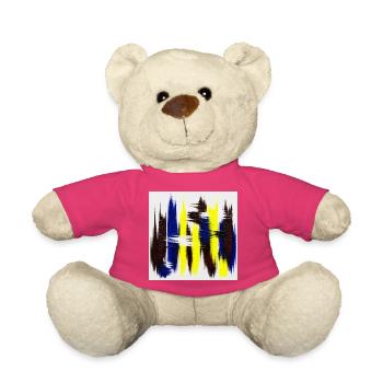 Énergie abstraite bleu et jaune - Nounours - rose - Devant