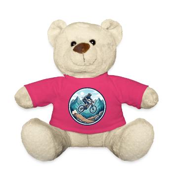 Autocollant VTT Adventure Mountain Adventure - Nounours - rose - Devant