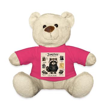 Timothy the Raccoon in Hoodie - Teddy Bear - pink - Front