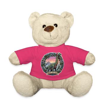 Brachiosaurus Christmas - Nounours - rose - Devant