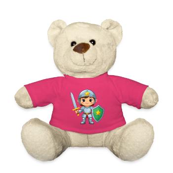 Chevalier de bande dessinée en armure de chevalier avec épée – Héros - Nounours - rose - Devant