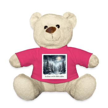 Im Schnee wird die Stille sichtbar – Winterwald  - Teddy - Pink - Vorne