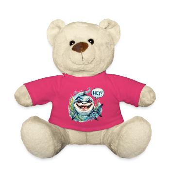 Frecher Hai sagt Hey im Aquarellstil - Teddy - Pink - Vorne