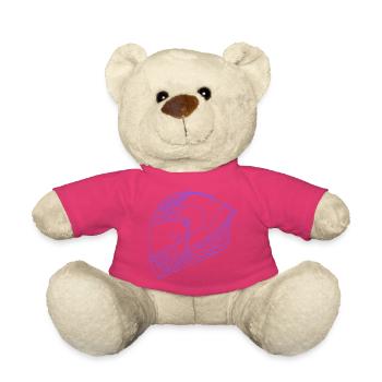 Neon Purple Helmet - Visor - Teddy Bear - pink - Front