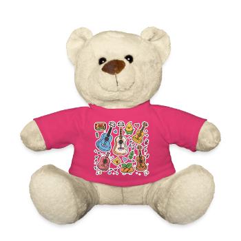 Ukulele Cartoon Stil - Teddy - Pink - Vorne