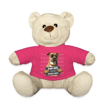 Badboy mit rotem Staffie-Gerichtsschild – 012 - Teddy - Pink - Vorne