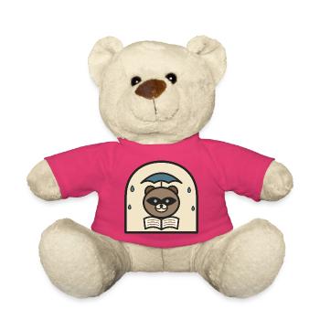 Un raton laveur lit sous le parapluie de pluie - Nounours - rose - Devant