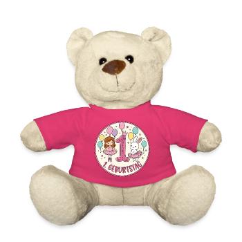Erstes Geburtstag: Glitzer Hase Ballons - Teddy - Pink - Vorne