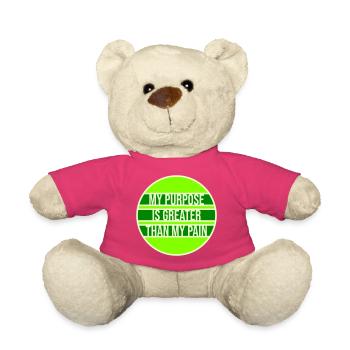 Mon but est plus grand que ma douleur, ce qui signifie le logo des guillemets - Nounours - rose - Devant