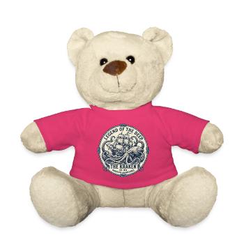 Vintage Kraken Sea Monster Emblem Maritime Ship - Teddy - Pink - Vorne