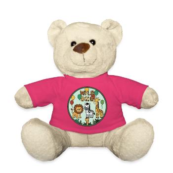 Wild One Animal Friends Trio - Teddy Bear - pink - Front