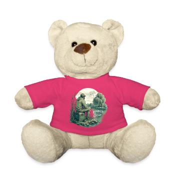 Hooked on Silence / For fishing enthusiasts - Teddy Bear - pink - Front
