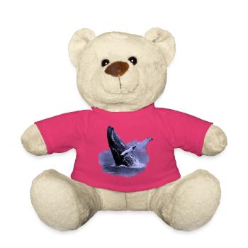 Humpback whale in the sea - Teddy Bear - pink - Front