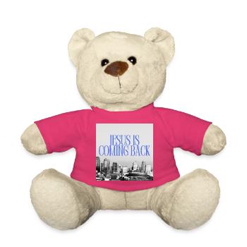 Jésus revient Urban Skyline Typographie Grap - Nounours - rose - Devant