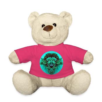 Coral Dance in Neon Turquoise - Teddy Bear - pink - Front