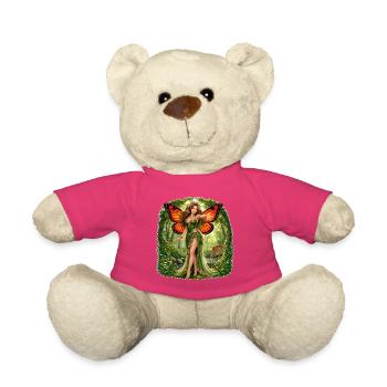 Green Fairy - Guardian of the Forest - Teddy Bear - pink - Front