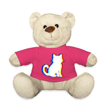 EDM Cat - Electronic Dance Music - Teddy Bear - pink - Front