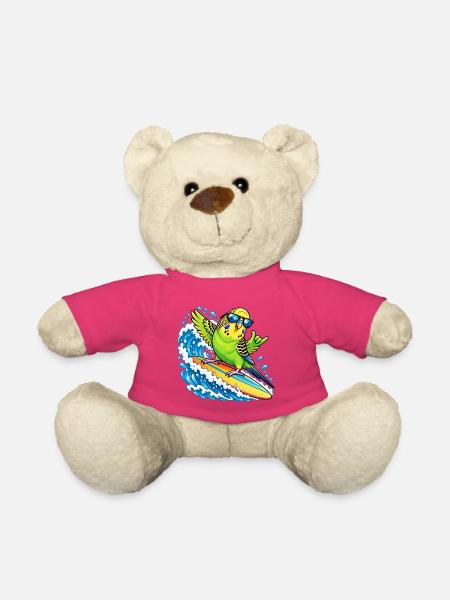 Vogel auf der Welle surfen mit Sonnenbrille  - Teddy - Pink