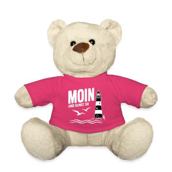 Moin und sunst so Leuchtturm Küste Nordsee Shirt - Teddy - Pink - Vorne