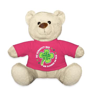Du schaffst das! Wir glauben an dich! - Glück Mut - Teddy - Pink - Vorne