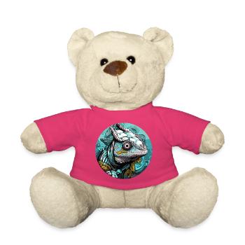 Chamäleon Kopf Türkis Illustration - Teddy - Pink - Vorne