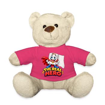 Lustiger Toilettenpapier-Held - Teddy - Pink - Vorne