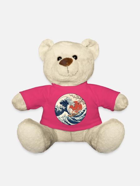Katze surft auf der großen Welle - Teddy - Pink