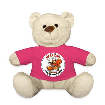 Backen Zimt Konditor Eichhörnchen Bäcker T-Shirt - Teddy - Pink - Vorne