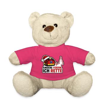 Andere feiern ich rette Rettungsdienst Weihnachten - Teddy - Pink - Vorne