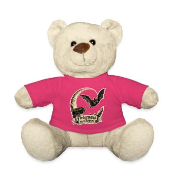Fledermaus statt Rentier Gothic Weihnachten Shirt - Teddy - Pink - Vorne